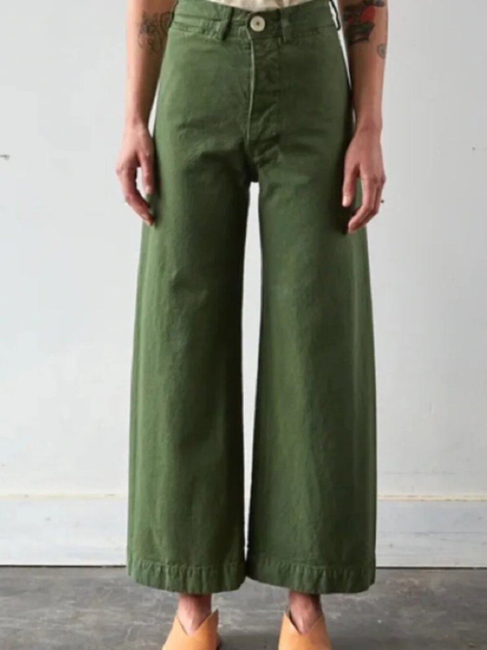 jesse kamm green sailor olive 8 unaltered pants